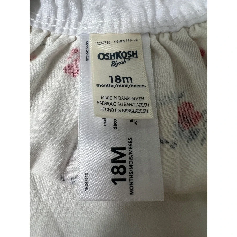 OshKosh B'Gosh Toddler Girls'‎ Floral Print Overall Dress Sz 18 Months